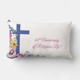 Personalise, 60th Anniversary Nun Religious Life Lumbar Cushion