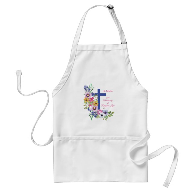 Personalise, 60th Anniversary Nun Religious Life Standard Apron (Front)
