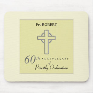 Personalise, 60th Anniversary of Priest Embossed Mouse Pad