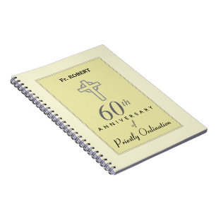 Personalise, 60th Anniversary of Priest Embossed Notebook