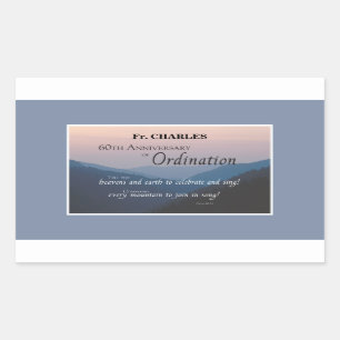 Personalise 60th Anniversary Ordination Congrats Rectangular Sticker