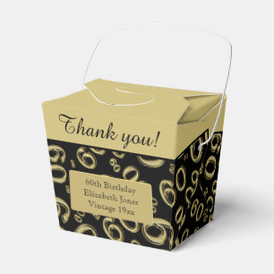 Personalise: 60th Birthday Party Gold/Black Favour Box