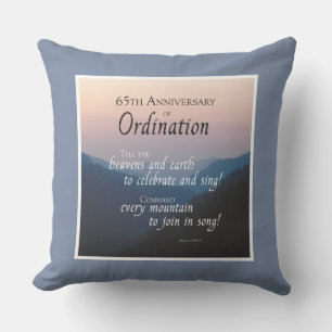 Personalise 65th Anniversary Ordination Congrats Cushion