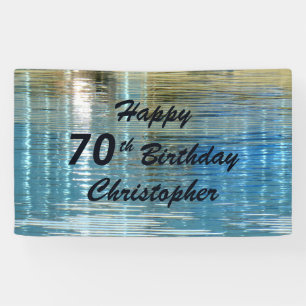 Personalise 70th Birthday Sign Reflection in Lake