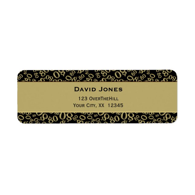 Personalise:  80th Birthday Theme Return Address Label (Front)