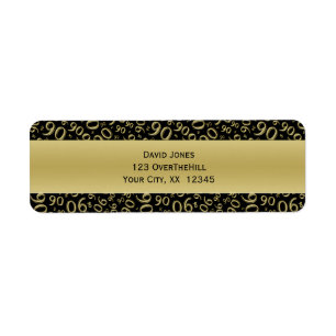 Personalise:  90th Birthday Theme Return Address Return Address Label