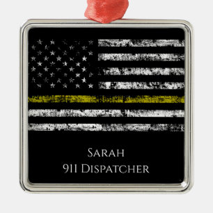 Personalise 911 dispatcher metal ornament