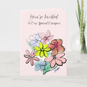 Personalise A Bright and Pretty Flower Graphic Invitation