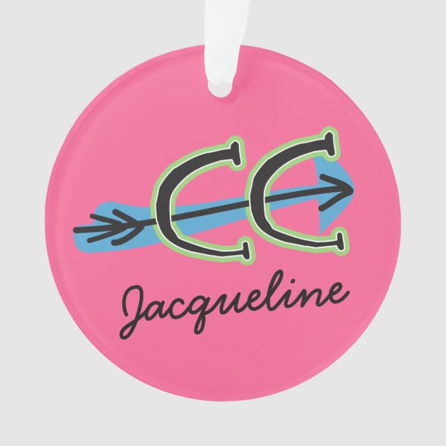 Personalise a Cross Country PINK Ornament (Front)