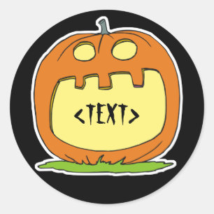 Personalise a Jack-O-Lantern, <TEXT> Classic Round Sticker