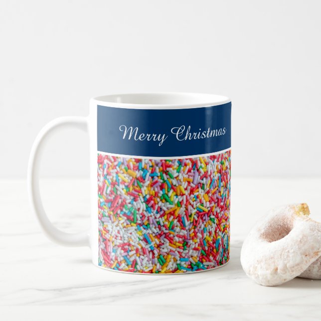 Personalise a noble Merry Christmas to you! Coffee Coffee Mug (With Donut)