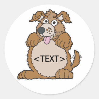 Personalise a Puppy Dog, <TEXT> Classic Round Sticker