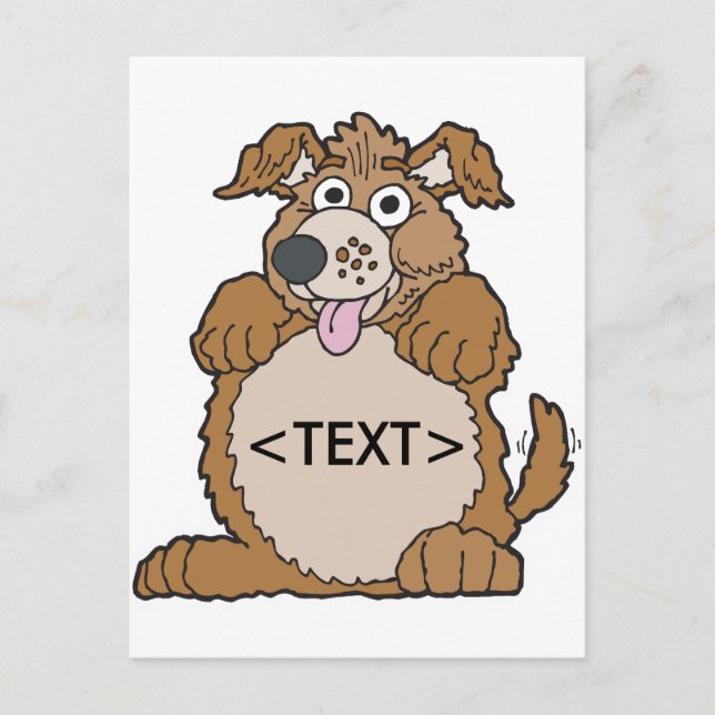 Personalise a Puppy Dog, <TEXT> Postcard (Front)