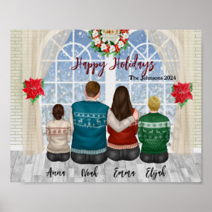 Personalise-able Custom Family Portrait Christmas Poster