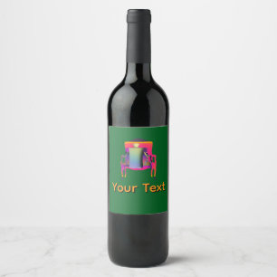 Personalise Abstract Chair Design Wine Label
