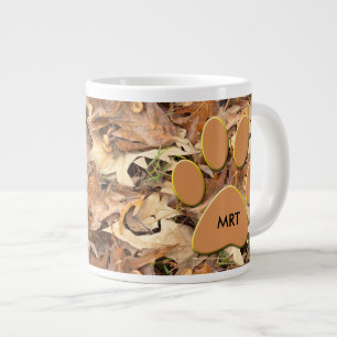 Personalise: Abstract Nature Photo Autumn Camo Large Coffee Mug