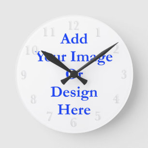 (Personalise) Add a personal touch. White Numbers Round Clock