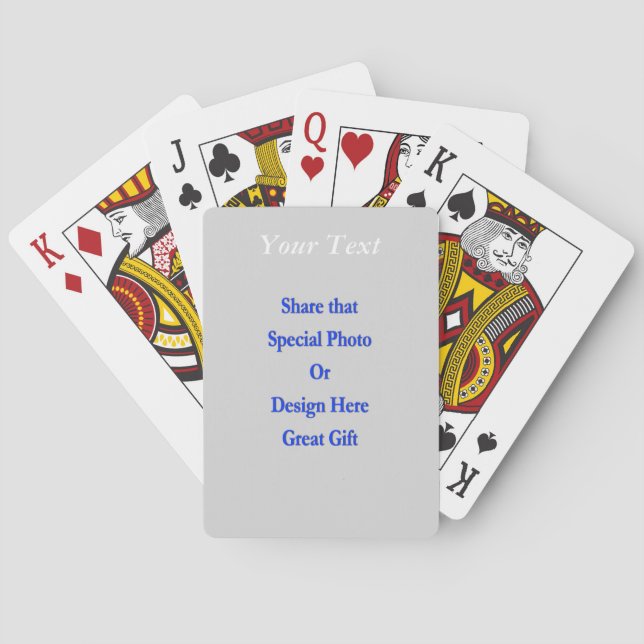 (Personalise) Add a personal touch. White Text Playing Cards (Back)