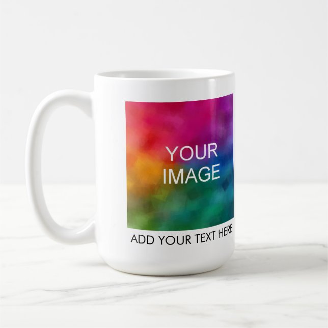 Personalise Add Image Photo Company Logo Text Name Coffee Mug (Left)