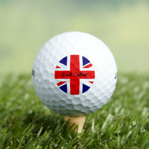 Personalise add Name British flag Golf Balls