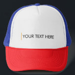 Personalise Add Your Text Template White Blue Red Trucker Hat<br><div class="desc">Personalise Add Your Text Here Template White Blue Red Baseball Trucker Hat.</div>