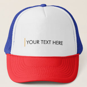 Personalise Add Your Text Template White Blue Red Trucker Hat