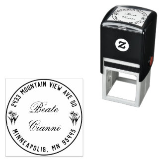 Personalise Address Stamp With Tulips