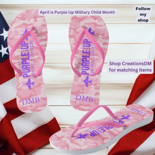 Personalise Adult Purple Up Military Child Thongs