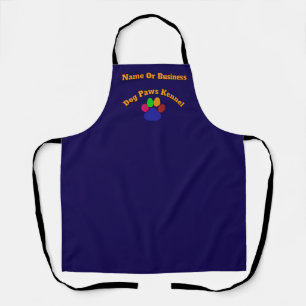 Personalise Advertise Dog Paws Kennel Dk Blue Apron