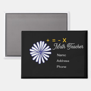Personalise Advertise Math Teacher Symbols  Magnet