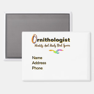 Personalise Advertise Ornithologist Study Of Birds Magnet