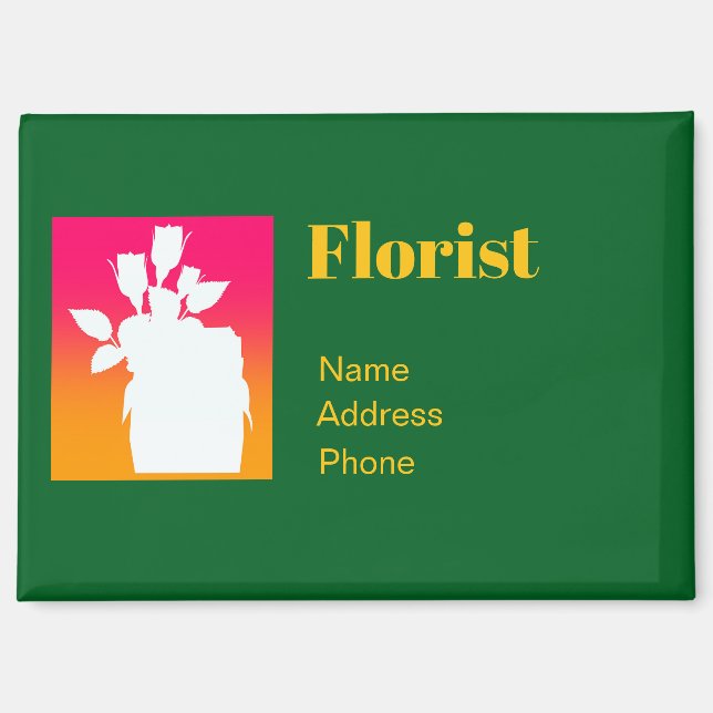 Personalise Advertise Promote Florist Business  Magnet (Front)