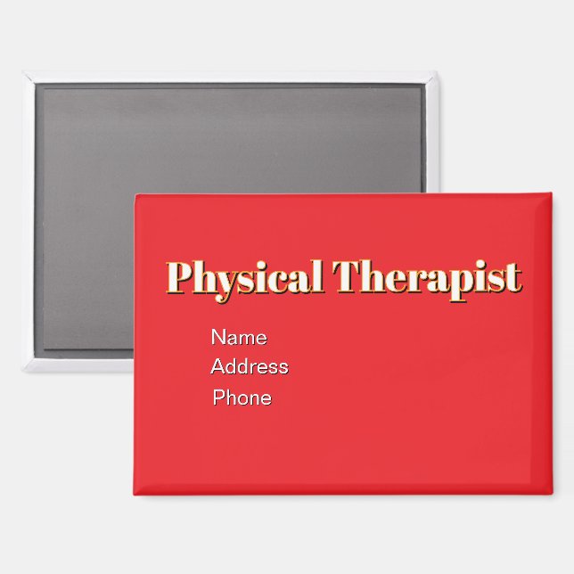 Personalise Advertise Promote Physical Therapist   Magnet (Front/Back)