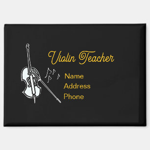 Personalise Advertise Violin Teacher Violin Magnet