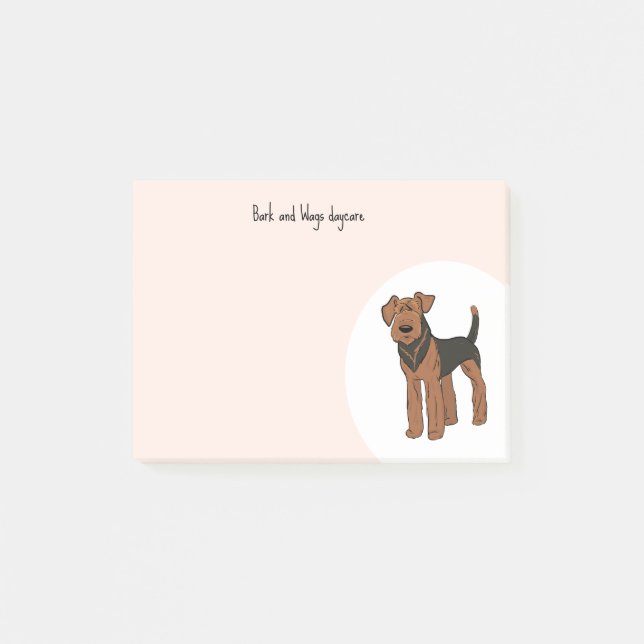 Personalise Airedale Terrier Post-it Notes (Front)