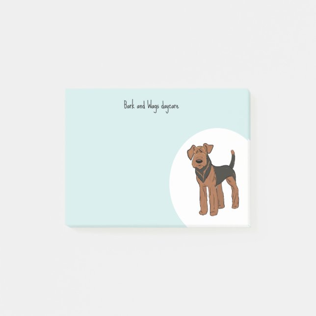 Personalise Airedale Terrier Post-it Notes (Front)