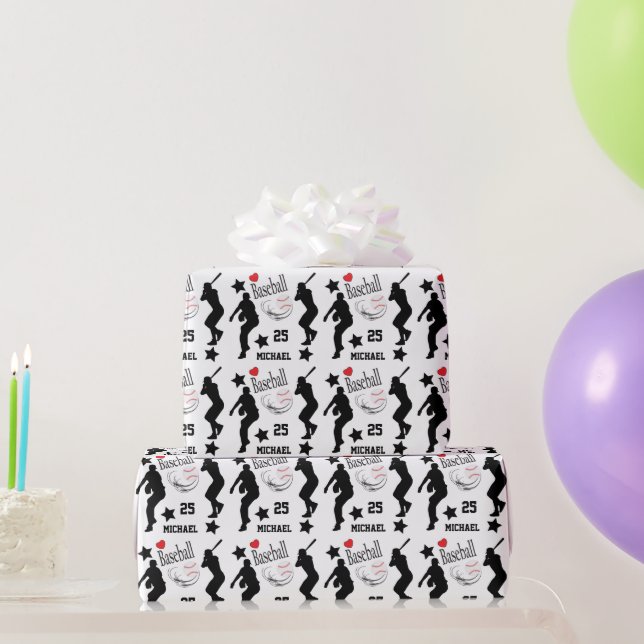 Personalise All Star Baseball  Wrapping Paper (Party Gifts)