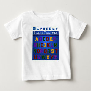 Personalise Alphabet Pattern Jeans Texture Baby T-Shirt