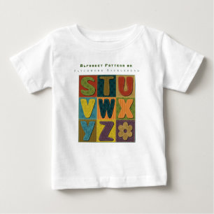 Personalise Alphabet Pattern Patchwork Background  Baby T-Shirt