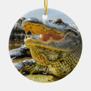 Personalise American alligator portrait photograph Ceramic Ornament