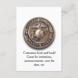 Personalise and Customise BOTH sides! Marine Corp Invitation