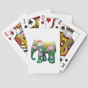 Personalise Animal Safari Jungle Africa Flowers Playing Cards
