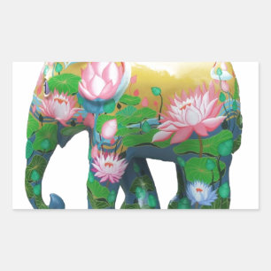Personalise Animal Safari Jungle Africa Flowers Rectangular Sticker