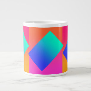 Personalise Aqua+Blue Geo Pink Gradient Jumbo Mug