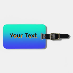 Personalise Aqua Blue Gradient Luggage Tag