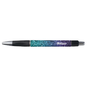 Personalise Aqua blue Ombre glitter sparkles