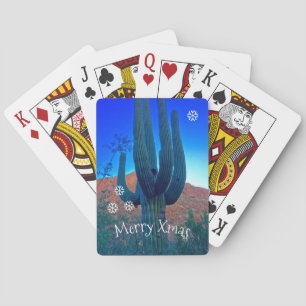 Personalise Arizona Desert Cactus Christmas Playing Cards