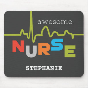Personalise, Awesome Nurse on Nurses Day Mouse Pad
