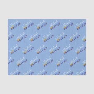 Personalise Baby Boy Name Truck Soft Blue Tissue Paper