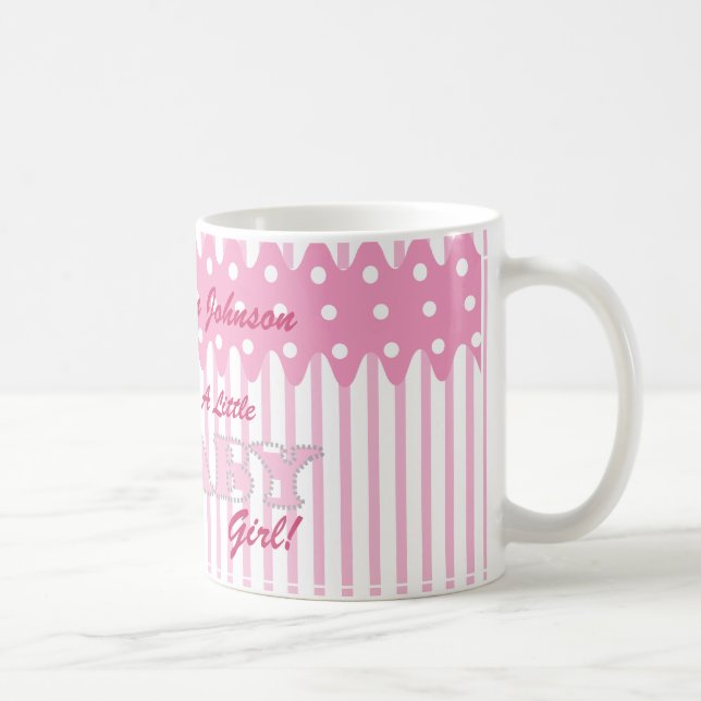 Personalise Baby Girl Cartoon Bears Coffee Mug (Right)